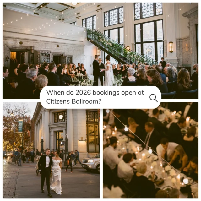 It's official- 2026 bookings are now open! With engagement season & the holidays fast approaching, we wanted to help everyone start their planning early & secure their dream wedding date ❤️

✨ Check out the link in our bio to book a tour ✨

Photography @milkshopphoto

#citizensballroom #marylandweddingvenue #marylandwedding #dmvwedding #historicweddingvenue #2024wedding #weddingtrends #pinterestwedding