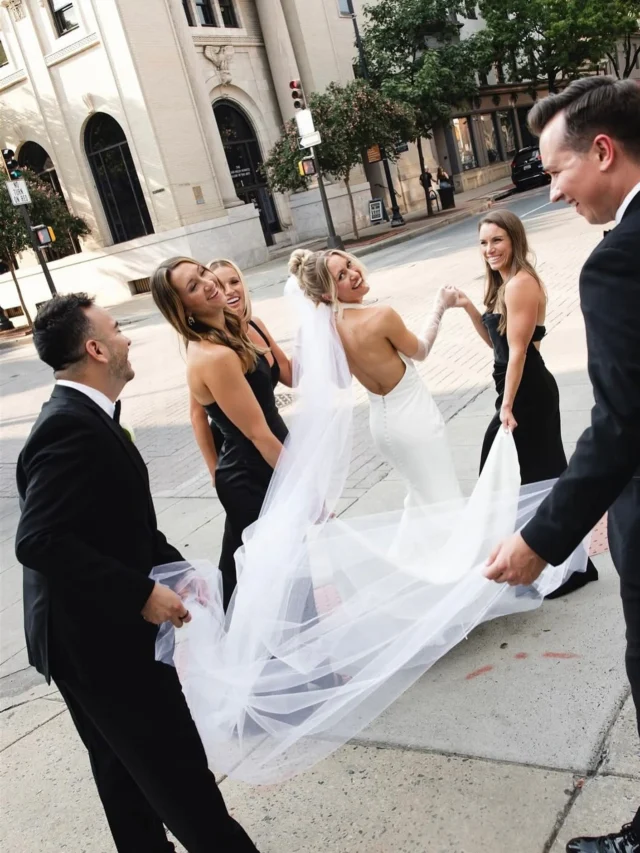 Sometimes it takes a village to get your dress down the street, but it’s always worth it 😉

Photography: @maddiekayephoto 

#citizensballroom #marylandweddingvenue #marylandwedding #dmvwedding #historicweddingvenue #2025wedding #weddingtrends #pinterestwedding #2025bride #2025weddingtrends #weddingwalk #frederickweddingwalk