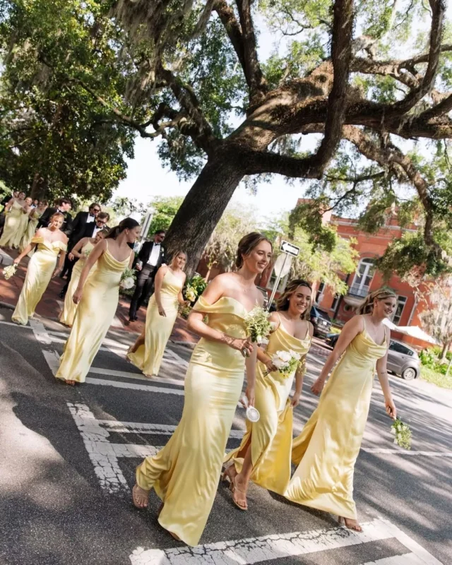 Walking through Savannah in shades of sunshine💛 

A perfect downtown moment with this radiant bridal party.

Reception Venue: @savannahbottleworks @fetewell
Planning: @sincerely.yours.events
Ceremony Venue: The Cathedral Basilica
Photography: @hillerweddings
Floral Design: @madelinereadfloral
Beauty: @muahbycam
Wedding Gown: @madewithlovebridal @ivoryandbeau

Yellow Bridesmaid Dresses | Bridesmaid Dress Inspo | Savannah Wedding Venue | Georgia Wedding | Historic Wedding Venue | #savannahbottleworks #savannahgeorgia #savannahwedding #savannahweddingvenue #georgiawedding #georgiaweddingvenue #fetewell #weddingvenue #eventvenue #historicvenue