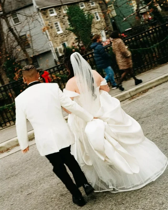 Letting the city be the backdrop 🕊️ We love when a wedding spills out of the ballroom and into the streets of Ellicott City, capturing those raw, unscripted moments. 

Venue: @mainstreetballroom @fetewell 
Photographer: @sharpimpressionsphoto

ellicott city. maryland wedding venue. md wedding. main street ballroom. maryland bride. 2027 bride.