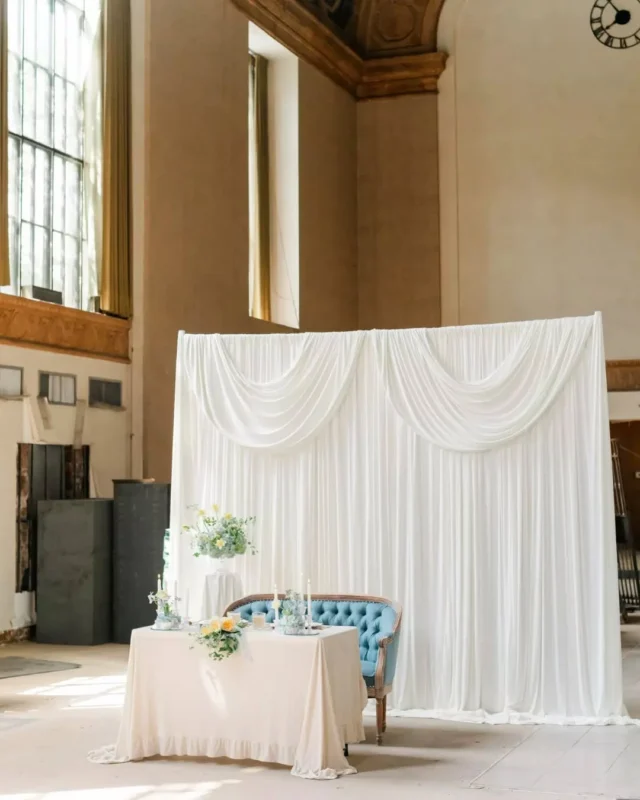 There's something about walking into a space with ceilings this high and bones this good — you just get it immediately. No mood board required.

Light blue details, soft draping, and original architecture that does half the work for you. This is what we mean when we say blank slate with character. The history is already here. Your vision just gets to build on top of it.

Venue: @continentalsquareballroom @thevenueceo @fetewell
Photography: @juliascarboroughphotography @evelynndarrigophotography
Planning, Florals, Rentals: @tayloredeventsandrentals
Models: @108_degrees
Hair and Makeup: @mkupthebeautystudios
Stationary: @rsvp_love
Rentals: @a_to_z_event_rentals
Linens: @premierlinenco
Drapery: @mamas_inflatables

pennsylvania wedding venue. wedding draping. york pa. historic wedding venue. pa wedding vendors.