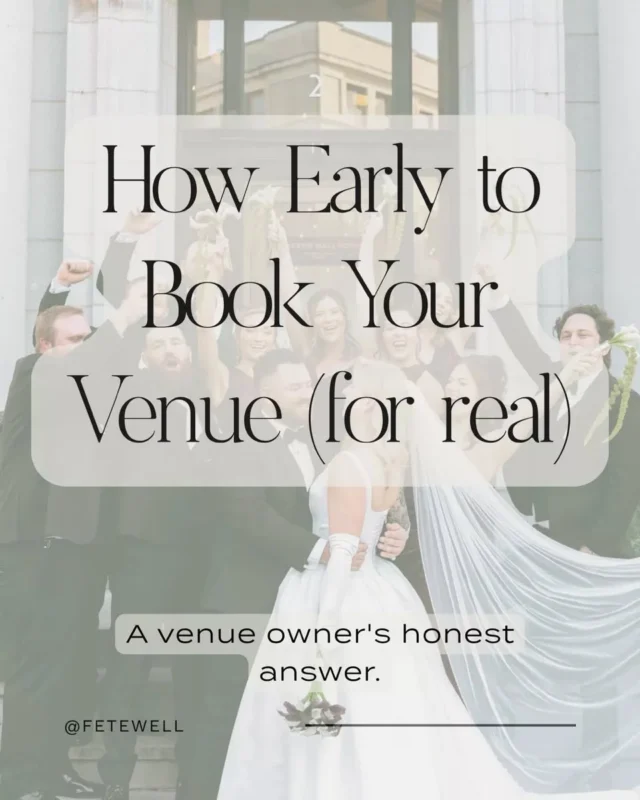 One of the most common questions we get: how early should we book our venue? The honest answer depends on a few things — your date, your season, and how much flexibility you have. But one thing that should never factor in is pressure from the venue itself.

The timeline is yours to control. Swipe through for the real breakdown.

Venue: @citizensballroom @fetewell 
Photo: @photosbykaylachristine