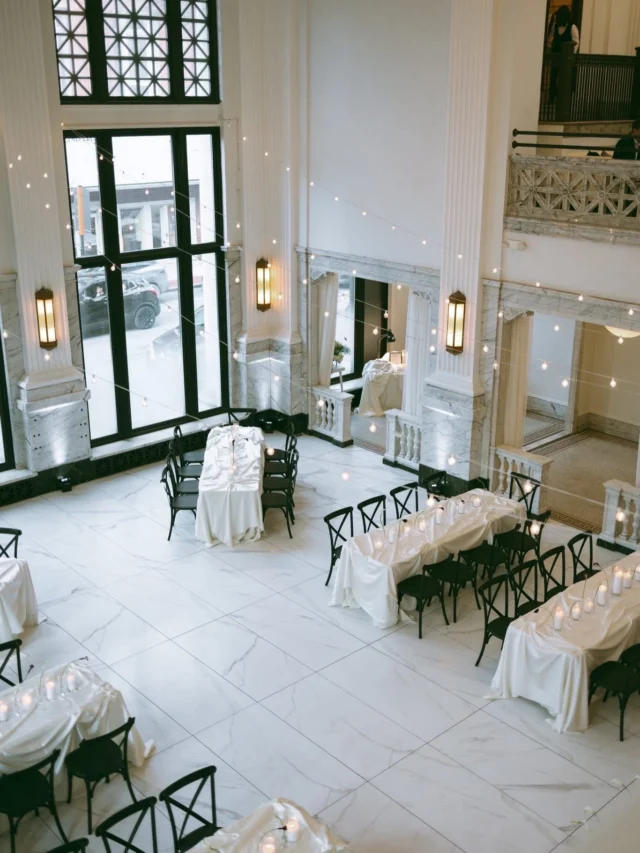 Another beautiful new reception layout in our space 🤍 Swipe to see our favorite ceremony trend this year 

Photographer: @photosbykaylachristine
Associate Photographer: @starrella.aprilynn
Content: @kdmediagroup
Hair: @handcraftedby.hannah_
Makeup: @bridalglowwithvictoriao & @beatsbyava_
Florals & Coordination: @wetknotevents
Catering: @ashlingco
DJ: @wizerproductions
Dress: @love.it.at.stellas

#citizensballroom #historicweddingvenue #dmvwedding #weddinginspo