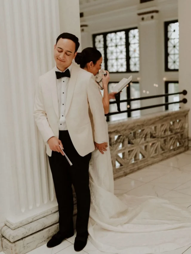 A beautiful way to privately say your vows and keep the element of surprise for the ceremony 🤍

Photography @raelikaphoto 
Coordinator @talwarweddings 
Florals @romentaplants 
Catering @cravecateringco 
Hair @lexi_higgs 

#citizensballroom #historicweddingvenue #dmvwedding
